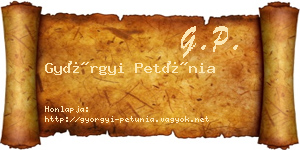 Györgyi Petúnia névjegykártya